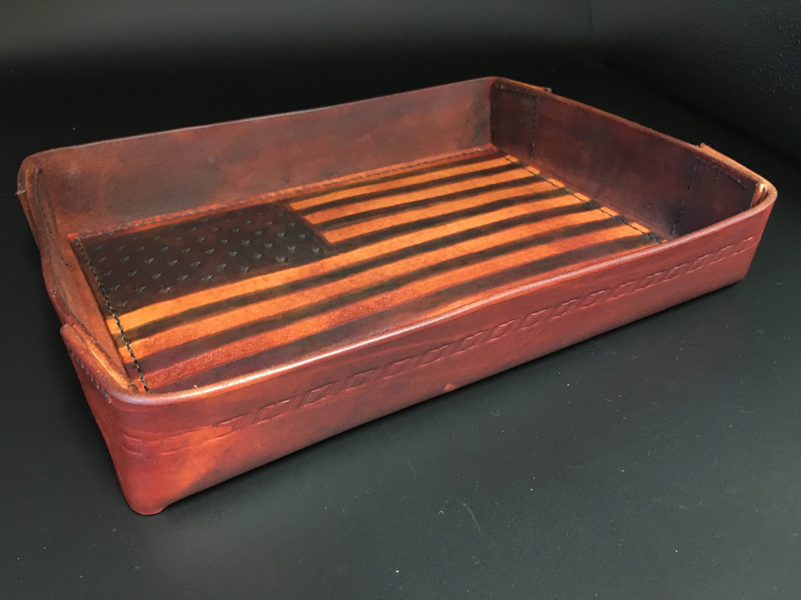 Leather valet tray 