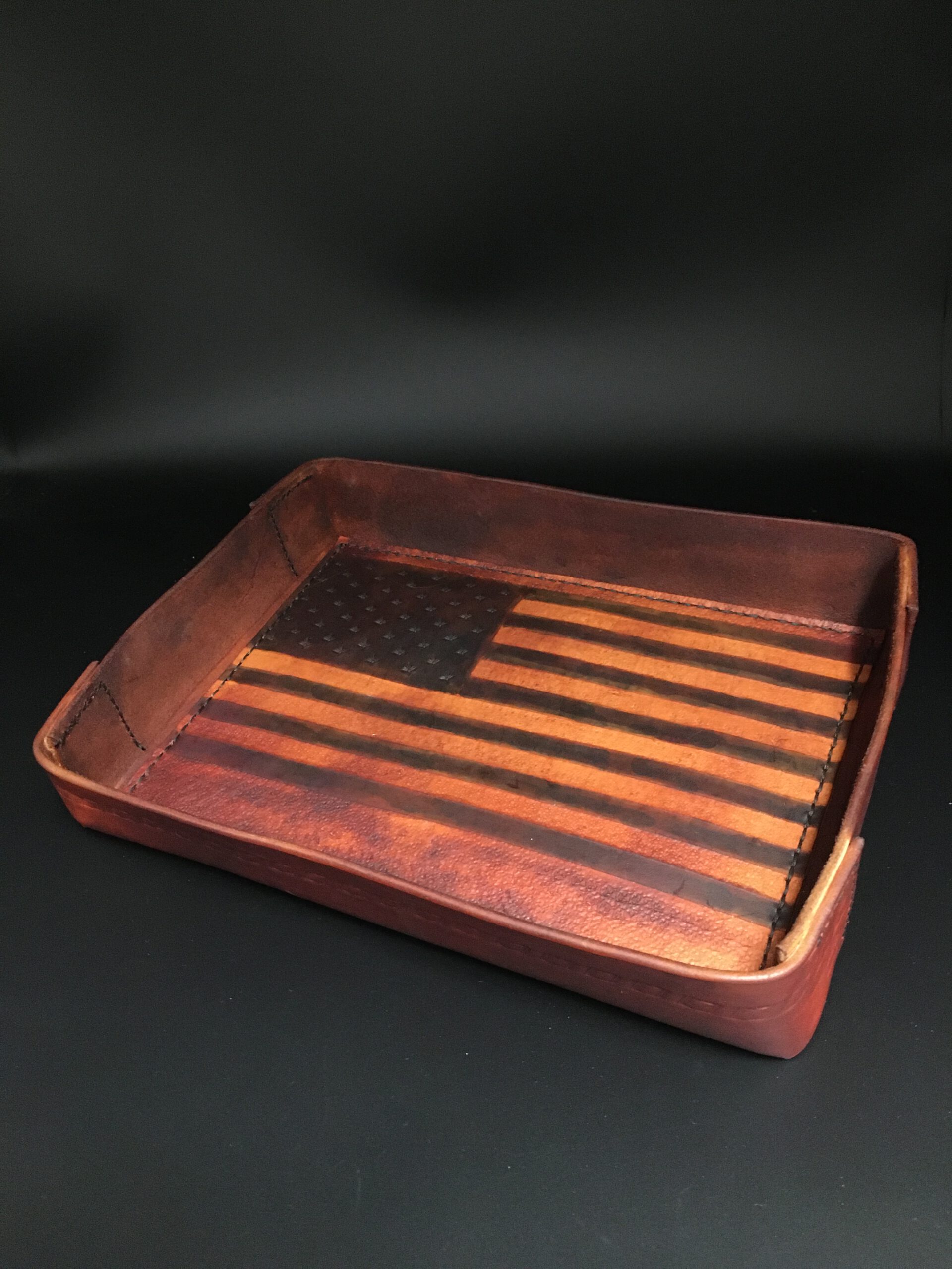 Leather valet tray 